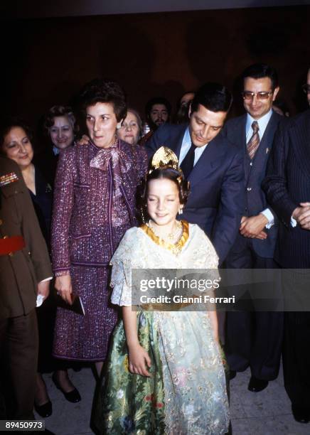 Valencia, Spain. The president Adolfo Suarez and his wife during the ceremonies in honor of their daughter.