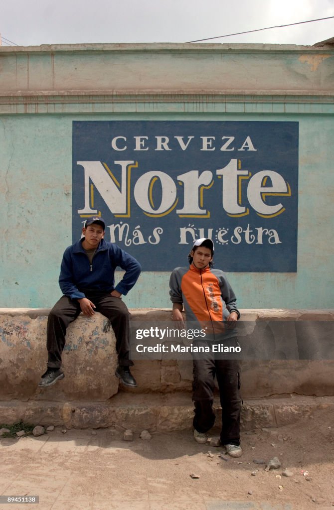 Tafi del Valle. Tucuman. Argentina. Young people in a strret.