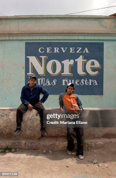 Tafi del Valle. Tucuman. Argentina. Young people in a strret.