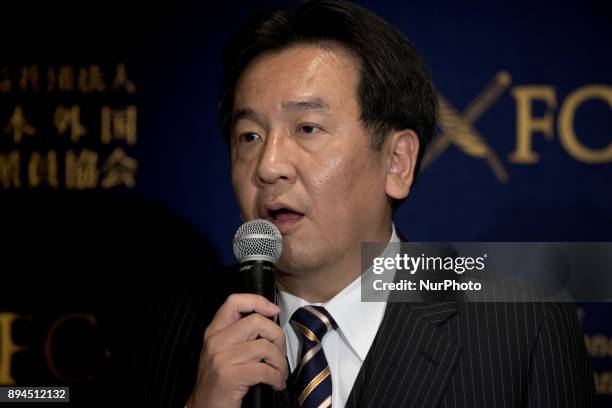 Yukio Edano, Leader of The Constitutional Democratic Party , speaks about his nascent party's activities and what kind of role it will play in the...