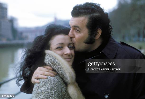 Madrid, Spain. Portrait of the flamenco singer Dolores Vargas 'La Terremoto' with her husband.