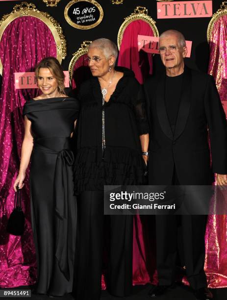 October 20, 2008. Palace Hotel, Madrid, Spain. Telva Fashion Magazine Prizes. In the image, the jewels designers Salvador Tous and Rosa Oriol with...