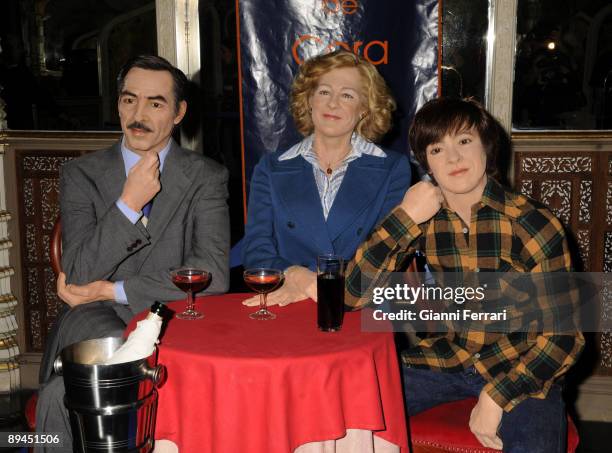 October 27, 2008. Madrid, Spain. Wax Museum of Madrid. The characters of the spanish tv series 'Cuentame como paso' in wax: Imanol Arias, Ana Duato...