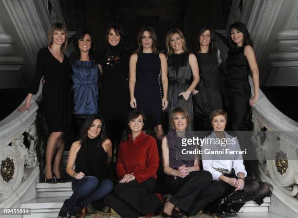 November 11, 2008. Casa de America, Madrid, Spain. The spanish newsreaders of television. Pilar Galan, Helena Resano, Mamen Mendizabal, Carme...