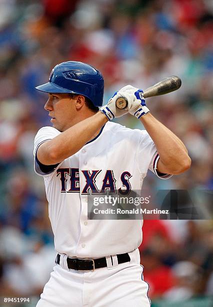 Left fielder David Murphy of the Texas Rangers on July 27, 2009 at Rangers Ballpark in Arlington, Texas.