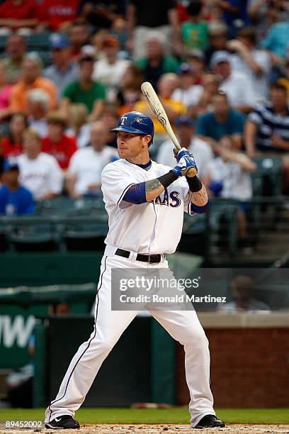 Right fielder Josh Hamilton of the Texas Rangers on July 27, 2009 at Rangers Ballpark in Arlington, Texas.