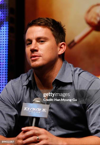 Actor Channing Tatum attends the "G. I. Joe: The Rise of Cobra" press conference at the Shilla Hotel on July 29, 2009 in Seoul, South Korea. The film...