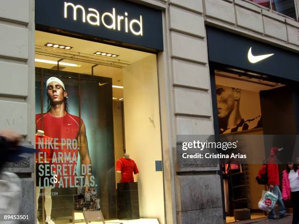 Nike shop in Gran Via street. Madrid.