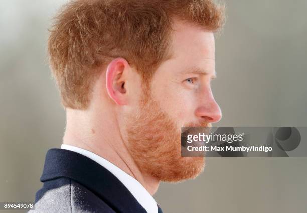 Prince Harry attends The Sovereign's Parade at the Royal Military Academy Sandhurst on December 15, 2017 in Camberley, England. The Sovereign's...