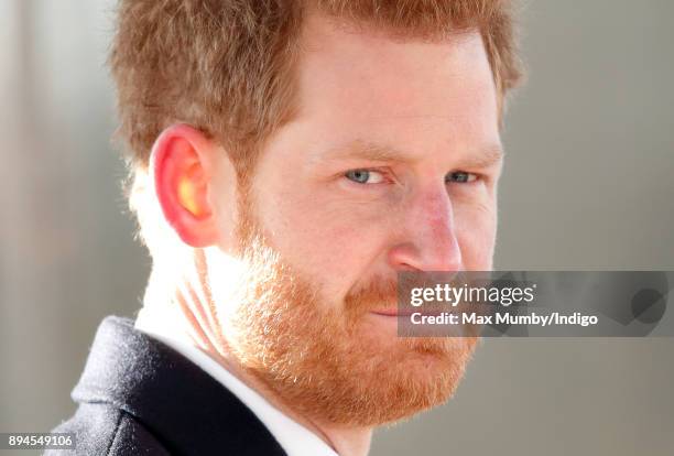 Prince Harry attends The Sovereign's Parade at the Royal Military Academy Sandhurst on December 15, 2017 in Camberley, England. The Sovereign's...