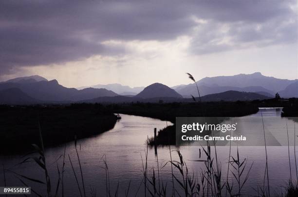 Bay of Pollensa. Majorca island To the bottom, it highlights the spectacular silhouette of the Sierra of Tramuntana