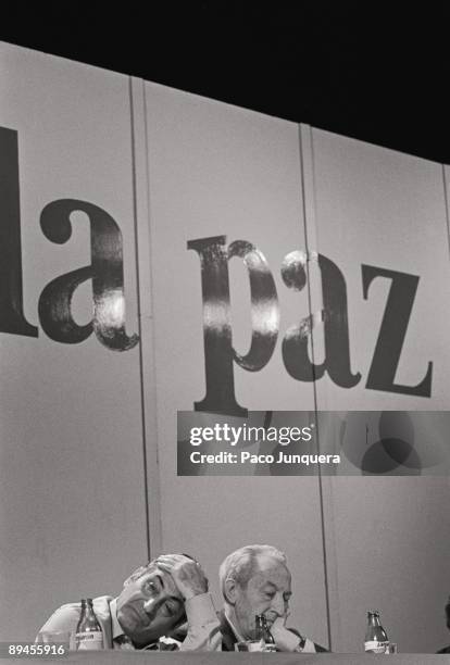 S electoral campaign for Basque elections Nicolas Redondo UGT´s general secretary and Ramon Rubial , president of the PSOE, in a meeting during the...