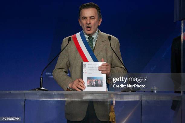 Jean-François Legaret during an international conference in Paris, Palais Brongniart on Saturday December 16, 2017. Jean-François Legaret, Mayor of...