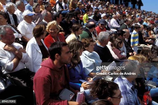 Centro Hipico Casa Novas. Carballo. La Coruna. Spain International horse competition. Spectators observing the competition.