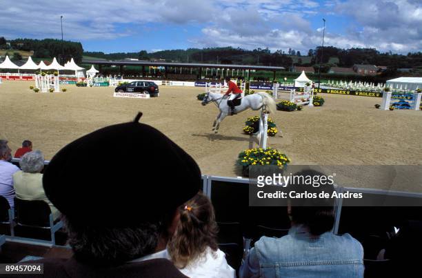 Centro Hipico Casa Novas. Carballo. La Coruna. Spain International horse competition. Spectators observing the competition.