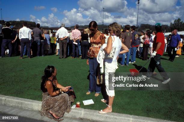 Centro Hipico Casa Novas. Carballo. La Coruna. Spain International horse competition. Friends speaking