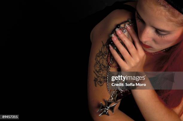 Woman with tatoo.