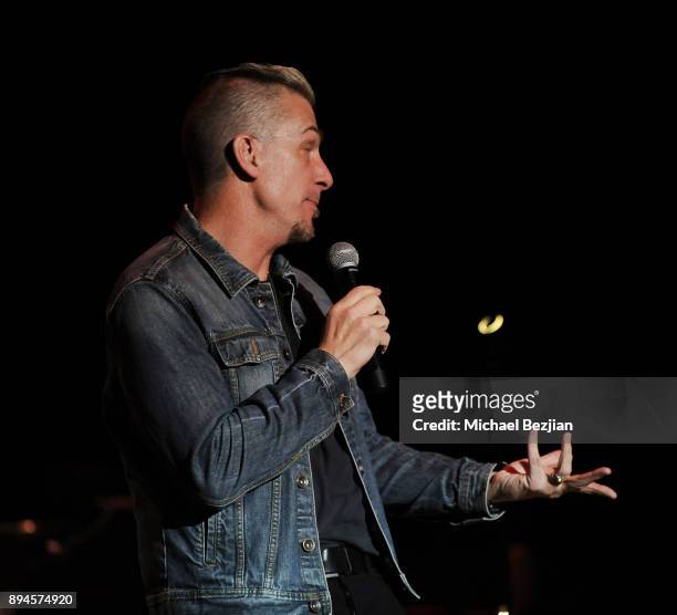 Greg Behrendt preforms at Rock To Recovery 5th Anniversary Holiday Party at Avalon on December 17, 2017 in Hollywood, California.