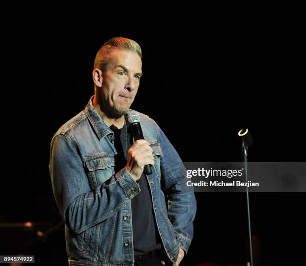 Greg Behrendt preforms at Rock To Recovery 5th Anniversary Holiday Party at Avalon on December 17, 2017 in Hollywood, California.