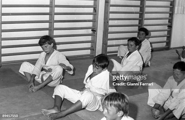 Palma de Mallorca, Balearics Islands, Spain. The prince Felipe practicing martial arts.