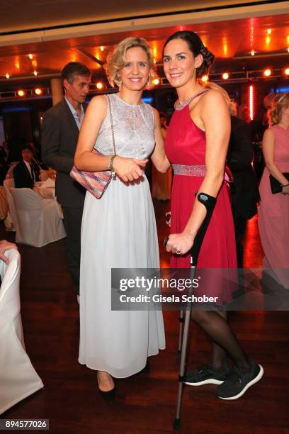 Kira Walkenhorst and her beach volleyball team mate Laura Ludwig during the 'Sportler des Jahres 2017' Gala at Kurhaus Baden-Baden on December 17,...