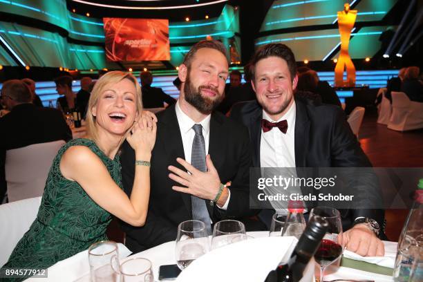 Inge Steiner, Robert Harting and Matthias Steiner during the 'Sportler des Jahres 2017' Gala at Kurhaus Baden-Baden on December 17, 2017 in...