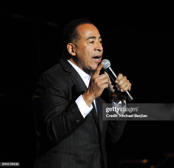 Tim Storey speaks at Rock To Recovery 5th Anniversary Holiday Party at Avalon on December 17, 2017 in Hollywood, California.