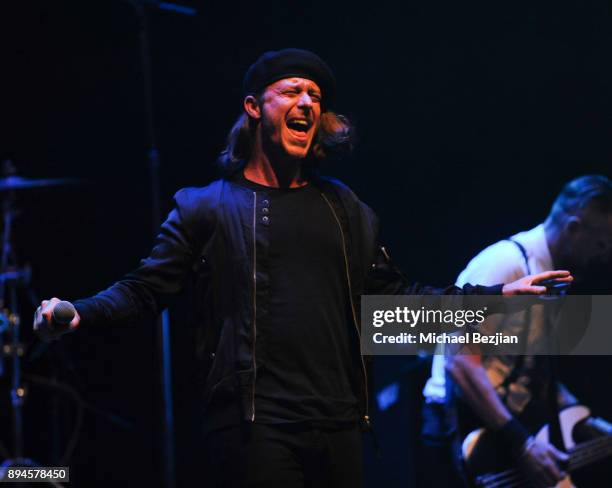 Brandon Jordan performs at Rock To Recovery 5th Anniversary Holiday Party at Avalon on December 17, 2017 in Hollywood, California.