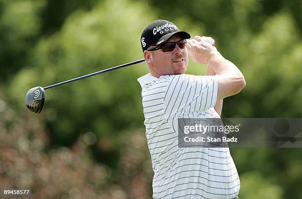 Ryan Hietala hits from the sixth tee box during the second round of the Cox Classic Presented by Chevrolet held at Champions Run on August 1, 2008 in...