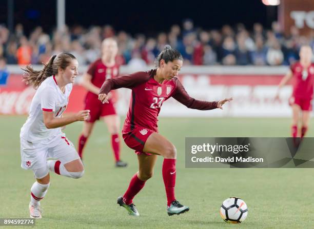 Christen Press of the USA plays in an international friendly match against Canada on November 12, 2017 at Avaya Stadium in San Jose, California. Also...