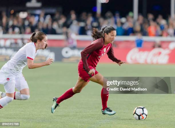 Christen Press of the USA plays in an international friendly match against Canada on November 12, 2017 at Avaya Stadium in San Jose, California. Also...