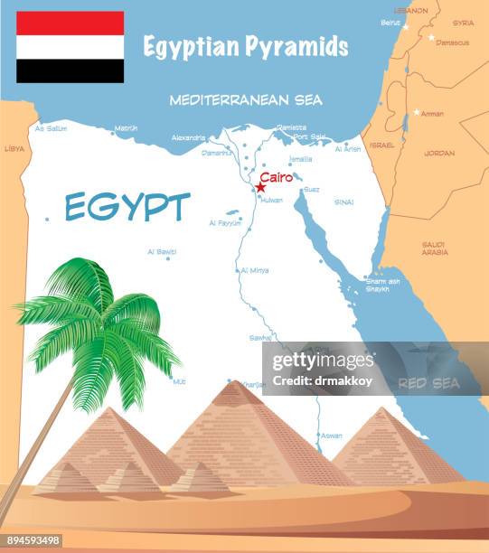 stockillustraties, clipart, cartoons en iconen met piramides egypte - hurghada