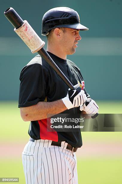 Jack Wilson of the Pittsburgh Pirates warms up during batting practice before the game against the San Francisco Giants at PNC Park on July 19, 2009...