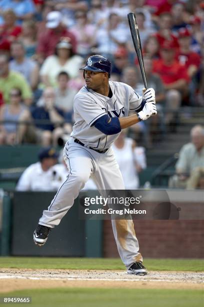 Tampa Bay Rays Carl Crawford in action, at bat vs Texas Rangers. Arlington, TX 7/3/2009 CREDIT: Greg Nelson