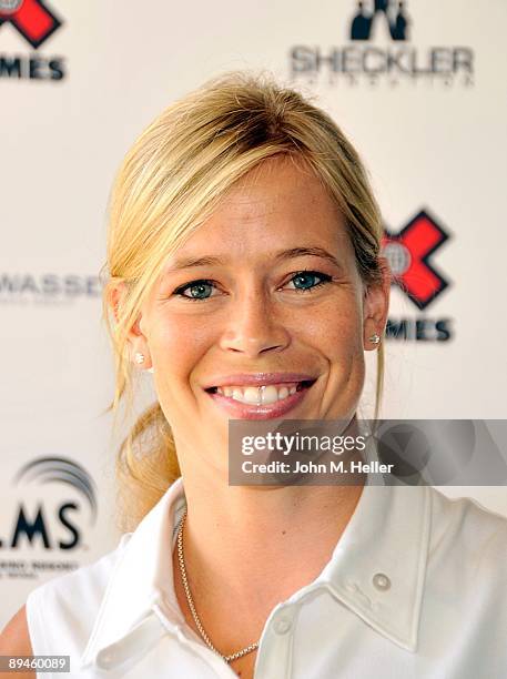 Freestyle Skier Kristi Leskinen attends Ryan Sheckler's X Games Celebrity Skins Classic at the Cota de Caza Golf & Racquet Club on July 27, 2009 in...