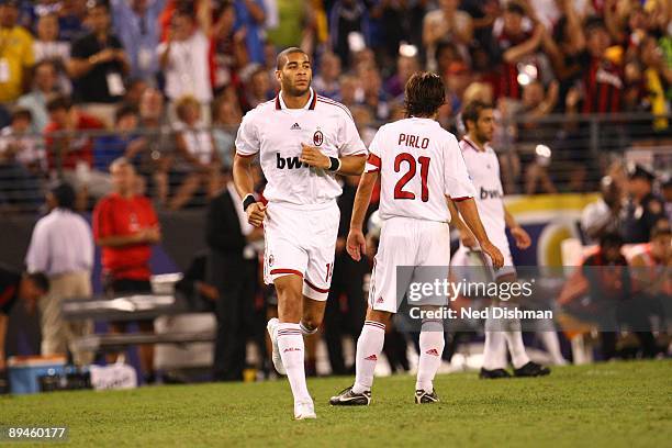 Oguchi Onyewu of AC Milan enters the game against Chelsea FC at M & T Bank Stadium on July 24, 2009 in Baltimore, Maryland.