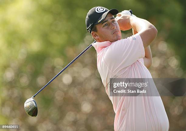 Michael Putnam hits from the sixth tee box during the first round of the Cox Classic Presented by Chevrolet held at Champions Run on July 31, 2008 in...