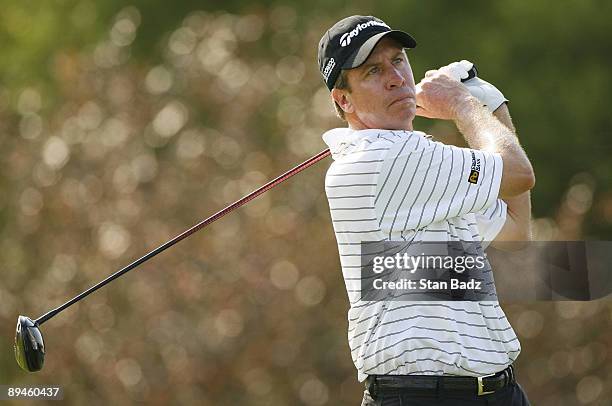 Todd Fischer hits from the sixth tee box during the first round of the Cox Classic Presented by Chevrolet held at Champions Run on July 31, 2008 in...