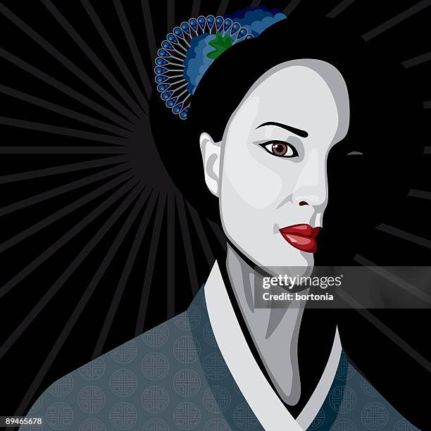 geisha - geisha in training stock illustrations
