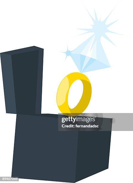 diamond ring - diamond ring on white stock illustrations