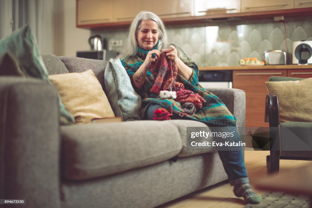 Mature woman at home