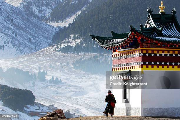 祈りと寺院 - チベット ストックフォトと画像