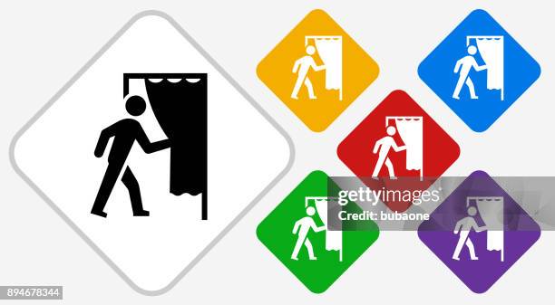 going backstage color diamond vector icon - backstage stock illustrations