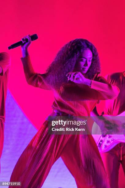 Singer-songwriter Solange performs onstage during Day for Night festival on December 17, 2017 in Houston, Texas.