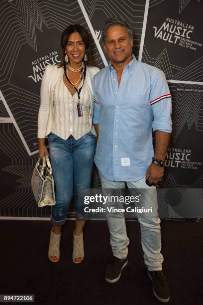 Heloise Waislitz and Jon Stevens attend the VIP Launch of the Australian Music Vault at the Arts Centre Melbourne on December 18, 2017 in Melbourne,...