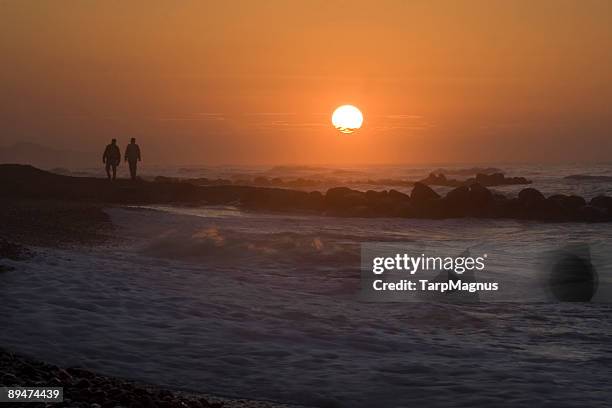 sunset in skagen, denmark - tarpmagnus stockfoto's en -beelden