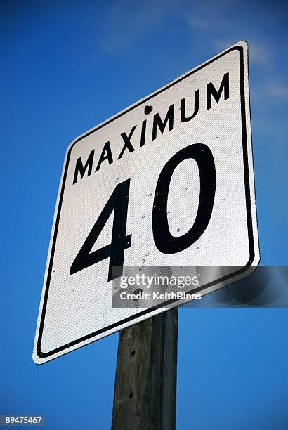 Vintage American Speed Limit 40 Mph Road Signvector Illustration