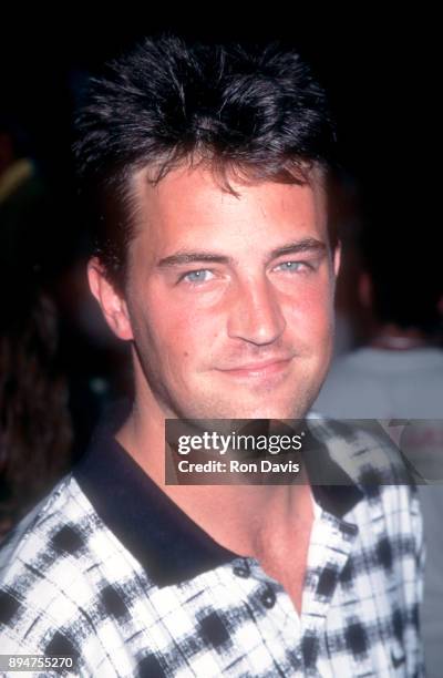 Canadian-American actor Matthew Perry poses for a portrait during the Infiniti Charity Tennis Tournament on July 31, 1995 in Westwood, California.