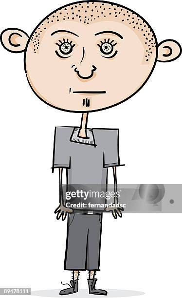 insomnia - shaved head stock illustrations