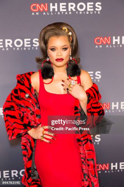 Andra Day attends 11th annual CNN Heroes All-Star Tribute at American Museum of Natural History.